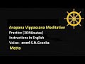 Anapana Vipassanā Meditation For All - Practice (English) - 30 Minutes
