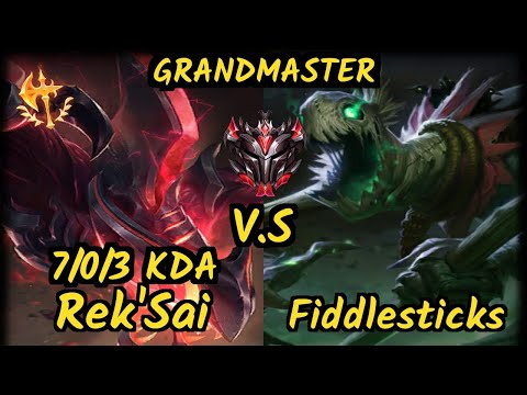 Dat (Kitzuo) (REK'SAI) vs FIDDLESTICKS - 7/0/3 KDA JUNGLE GAMEPLAY - NA Ranked GRANDMASTER