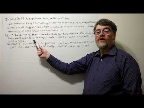 English Tutor Nick P Idioms (165) Keep Something Under One's Hat