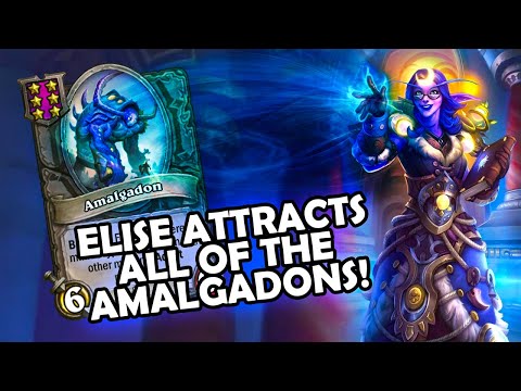 Elise Has An Amalgadon MAGNET!! | Hearthstone Battlegrounds