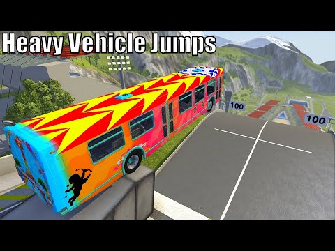 EPIC Jumps With Heavy Vehicle (High Speed Jumps) - BeamNG.drive Crazy Jumps (Car Jump Arena)