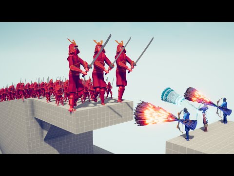 100 SAMURAI & 3x SAMURAI GIANT vs 3x EVERY GOD - Totally Accurate Battle Simulator TABS