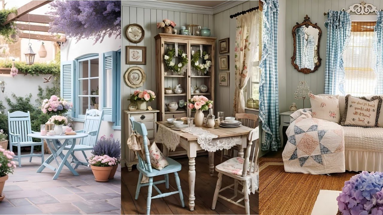 💙🦋VINTAGE FARMHOUSE COTTAGE WITH BLUE ACCENTS: Infusing Blue into Your Space Creating Serene DECOR