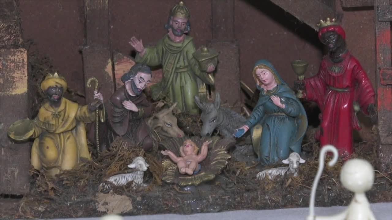 His collection of nativity sets from around the world is on display at the Basilica