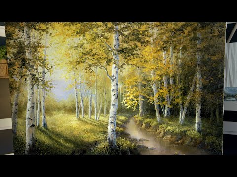 Birch Tree Shadows | Paint with Kevin ® - Painting Demo