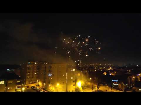 Zagreb, Croatia, Fireworks New Year 2019