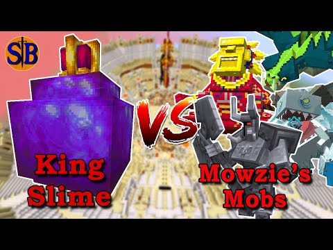 King Slime vs Mowzies Mobs | Minecraft Mob Battle
