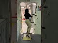 Beautiful Girl Closing Plane Door Original Sound Flight Attendant School Hot Airhostess