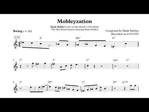 Hank Mobley on "Mobleyzation" (1953) - Solo Transcription for Tenor Saxophone (Bb)