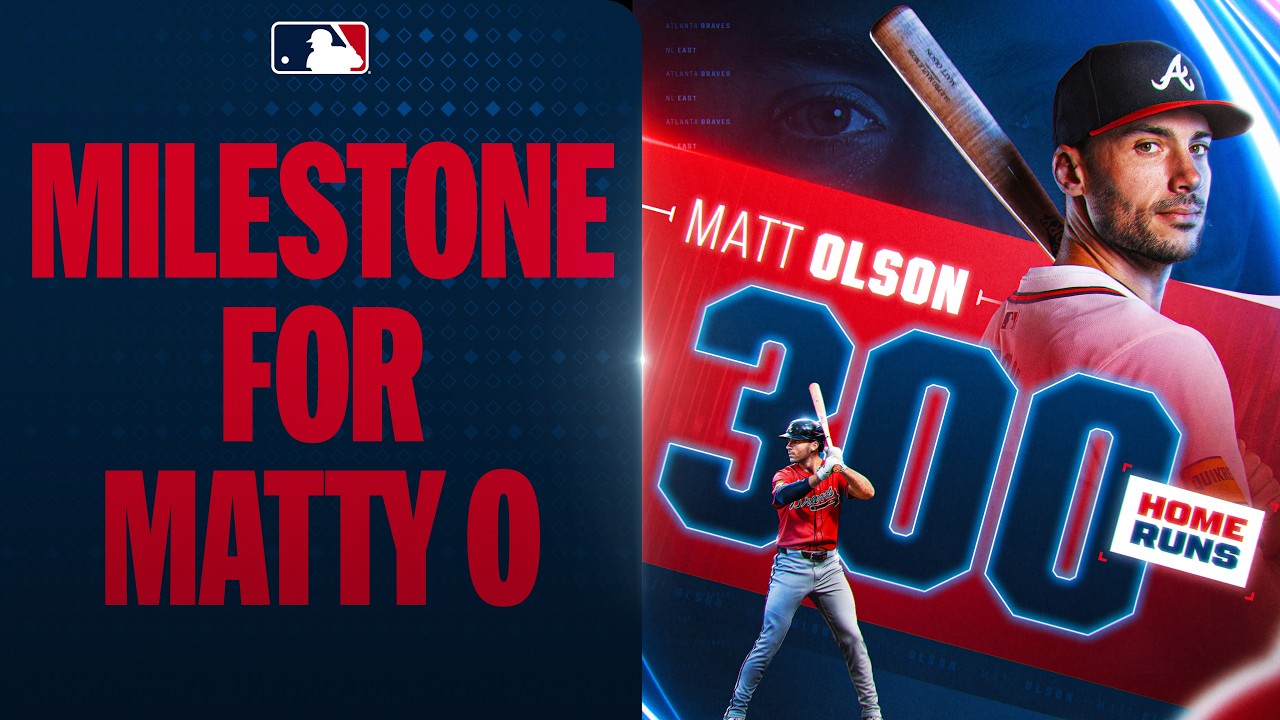 Matt Olson clubs his 300th career home run! 🔥 His 12th of the season for the Braves! 💪