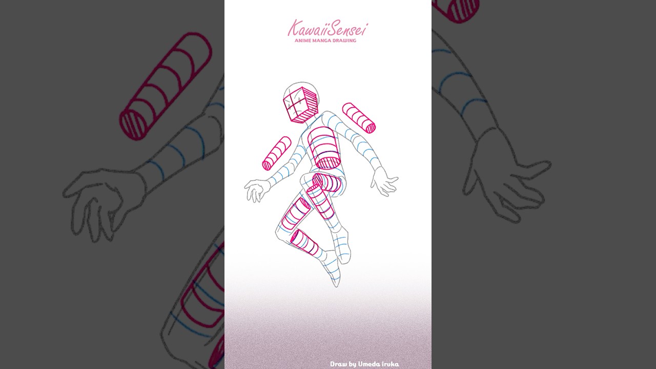 人体は筒で捉えてみて！！！ #イラスト #illustration #arttips