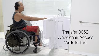 30x52 Transfer Walk-In Tub with Door: Wheelchair Access Bathing for Handicapped