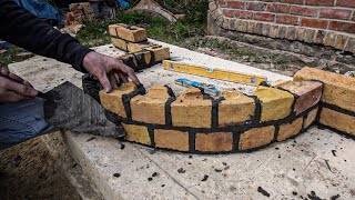BRICKLAYING - How to build a CURVED BRICK WALL
