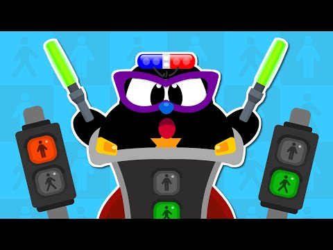 Stop! Police Car Signal Man | Kids Car Safety Song | Nursery Rhymes & Kids Songs