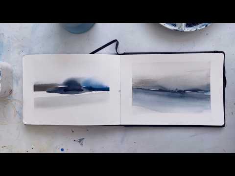Winter Inspired Watercolour Landscapes | Trying out a new muted colour palette