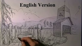 Easy Perspective for beginners Landscape drawing