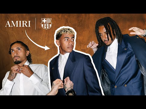 FC BARCELONA players TRY ON and REACT to new AMIRI suits 😮‍💨