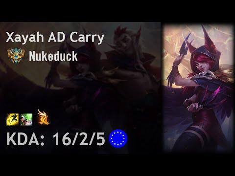 Xayah AD Carry vs Vayne - Nukeduck - EUW Challenger Patch 8.1