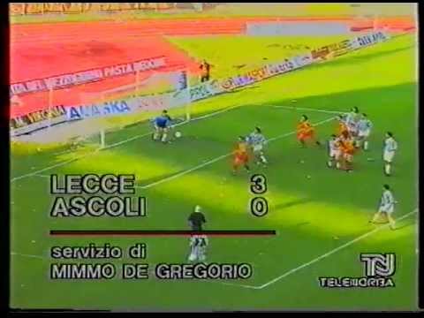LECCE-Ascoli 3-0 - 31/03/1996 - Campionato Serie C1/Girone B 1995/'96 - 10.a giornata di ritorno