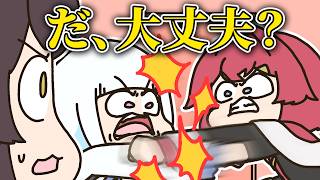 戌亥と仲良くお出かけのはずが殴り合いを始めてしまうリゼとアンジュ【手描き】【にじさんじ】【戌亥とこ】【七瀬すず菜】【アンジュ・カトリーナ】【リゼ・ヘルエスタ】