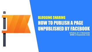 How to publish a page that Facebook unpublished