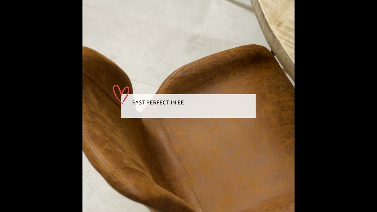 Industriële eetkamerstoel Barrel zwart/antraciet eco-leer