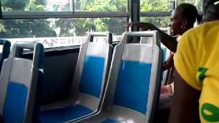 Woman confronts ghost on a bus