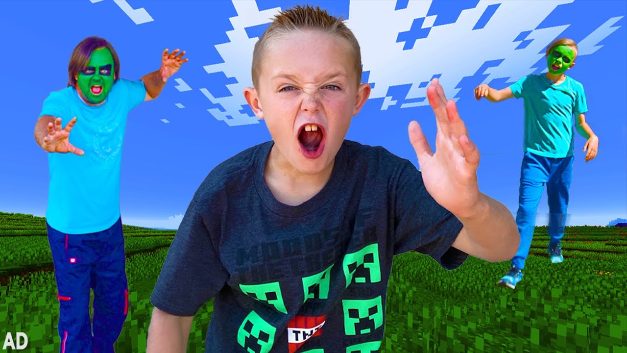 Minecraft Invasion! Race to Save Kade! Chase Game with the Fun Squad!