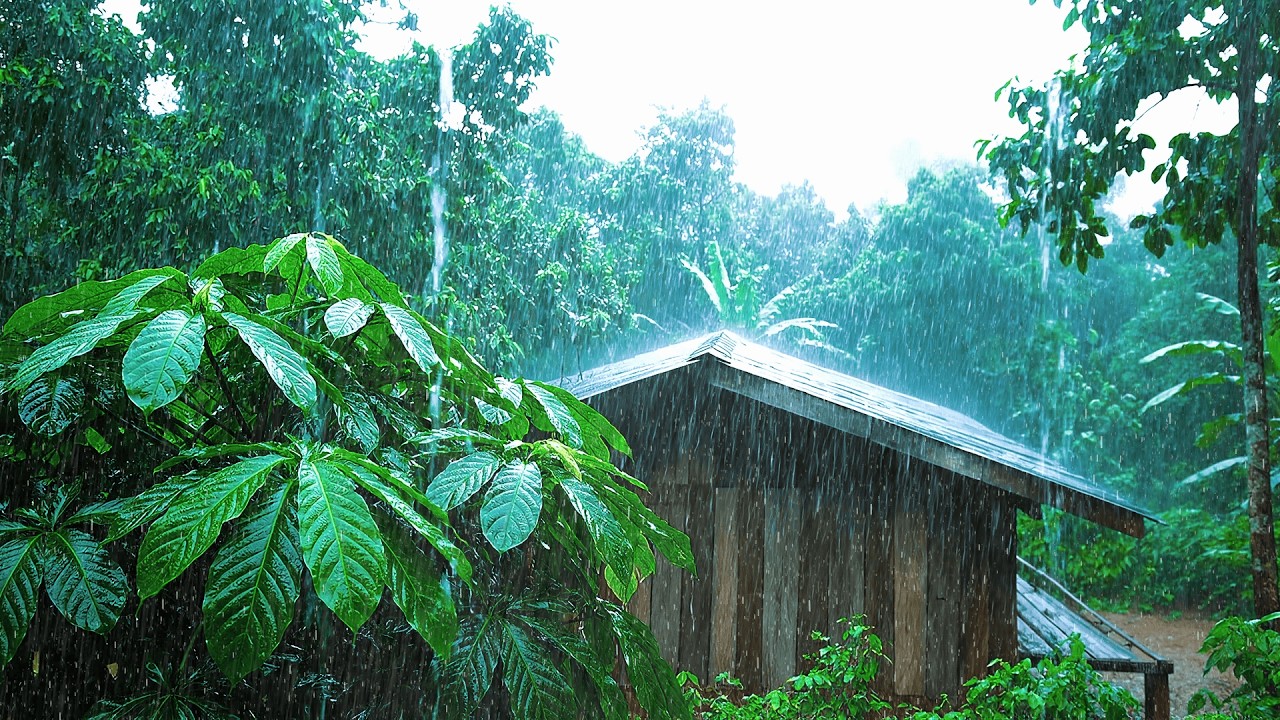Relaxing Rain Sounds in the Deep Tropical Rainforest for Sleeping | Cure Insomnia Naturally