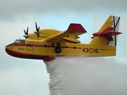 Water Bomber dumps on Canadian forest fire