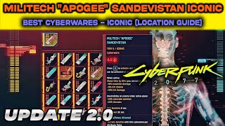 GET ALL ICONIC CYBERWARES in CYBERPUNK 2.0 | How To Get Militech Apogee Sandevistan Iconic Cyberware