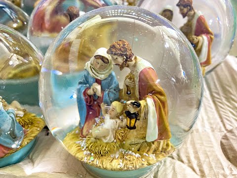 Amazing process of making snow globes. A crystal snowball factory.