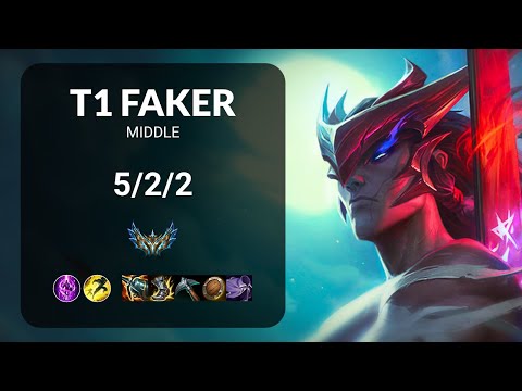 T1 Faker Yone vs Swain MIDDLE - KR CHALLENGER Patch 13.22