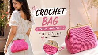 Crochet This Gorgeous Bag With Handle 👜 | Easy Step-by-Step Tutorial 