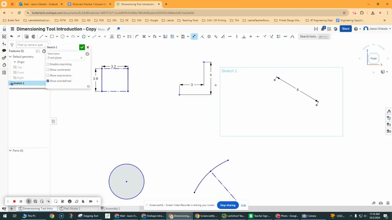 Dimensioning Tool Intro Part 1 (Onshape)