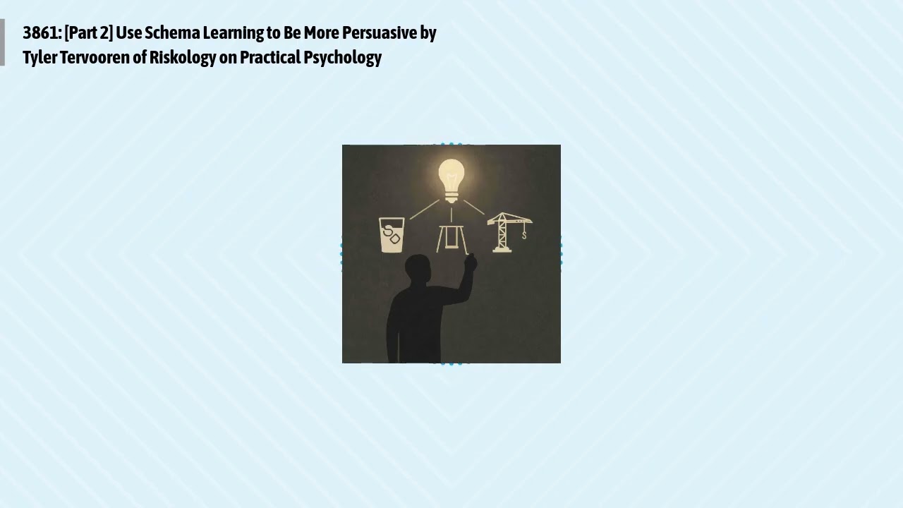 3861: [Part 2] Use Schema Learning to Be More Persuasive by Tyler Tervooren of Riskology on...