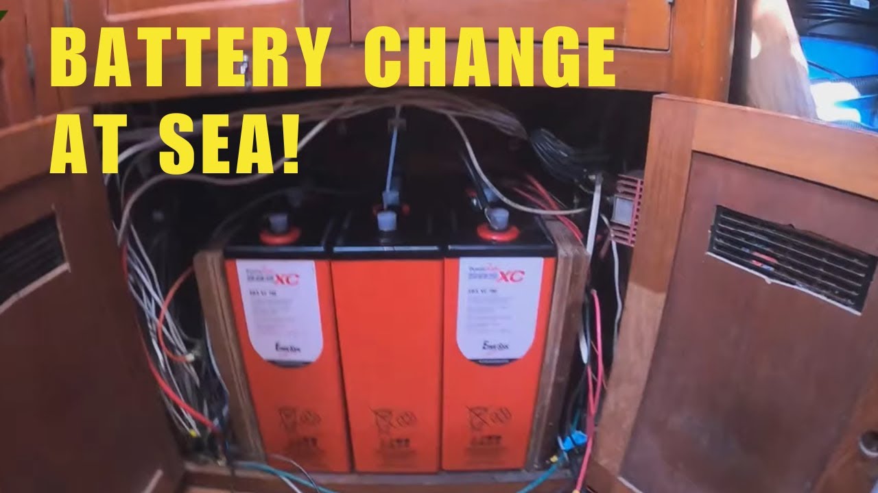 REPLACING BOAT BATTERIES on ANCHOR!