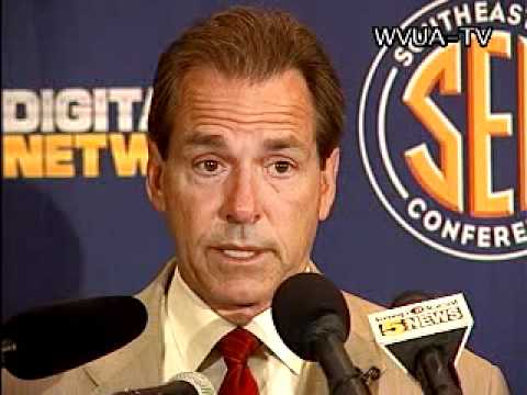 0 Alabama Coach Nick Saban Talks At The 2011 SEC Media Days