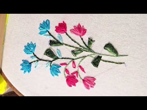 Easy Floral Embroidery Design #embroidery #handbroidery #embroidery #embroiderylover 