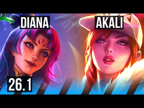 DIANA vs AKALI (MID) | Good KDA: 15/1/6 | EUNE Master | 26.1