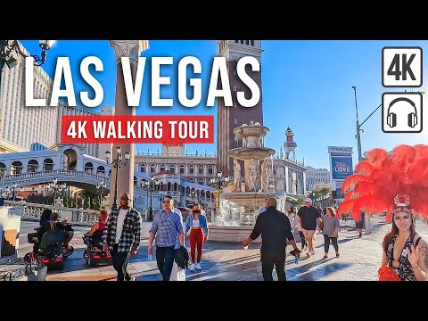 Las Vegas 4K Walking Tour - 165-min Walk with Captions - [Immersive sound - 4K/60fps]