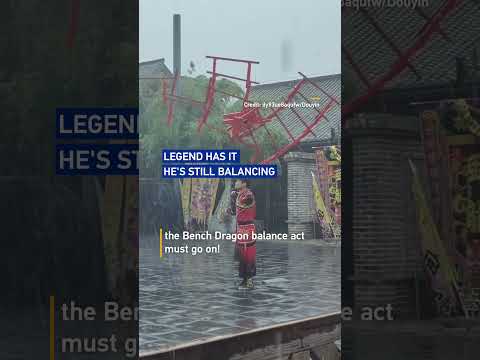 Legend has it he's still balancing
