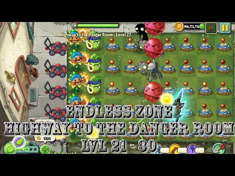 Plants vs Zombies 2 - Modern Day | Endless Zone All Max Level Plants Test Level 21 - 30