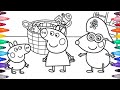 Coloring Pages For Kids Peppa And George Play Pirate With Molly Mole Learn Colors Nursery