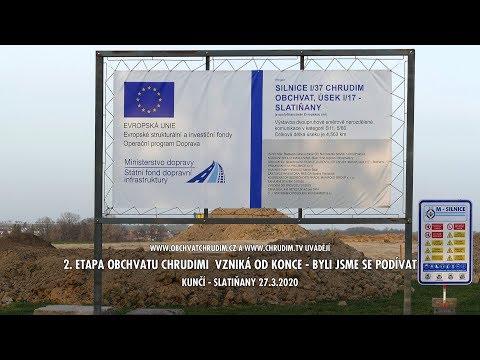 Obchvat Chrudimi - 2. etapa - od nádraží Slatiňany směr stávající silnice I/37 - 27.3.2020