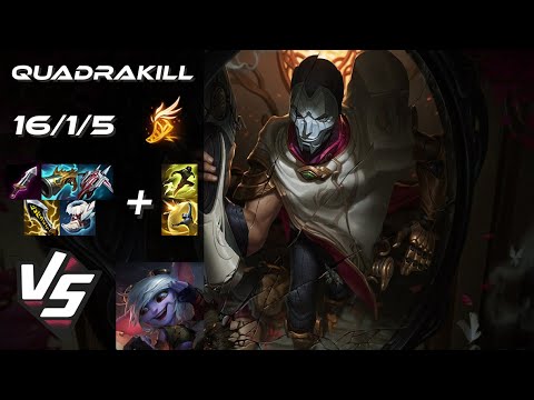 BOTTOM Jhin vs Tristana [QUADRAKILL] - NA Challenger Patch 25.S2.1