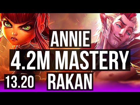 ANNIE & Jinx vs RAKAN & Kog'Maw (SUP) | 4.2M mastery, Comeback, 1000+ games | NA Master | 13.20