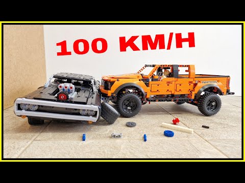 Ford Raptor VS Dodge Charger 💥 100 KM/H 💥 Lego Technic CRASH test - Fast and Furious