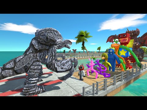 Orga vs Rainbow Friends OASIS DEATH RUN - Animal Revolt Battle Simulator