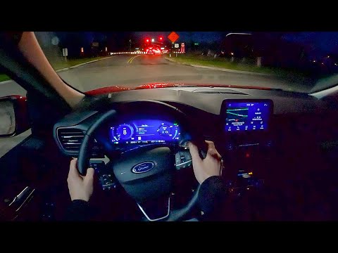 2021 Ford Escape PHEV SEL - POV Night Drive (Binaural Audio)